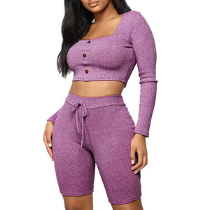 2020 Sexy Women knitting Sexy Fitness Set